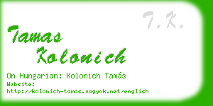 tamas kolonich business card